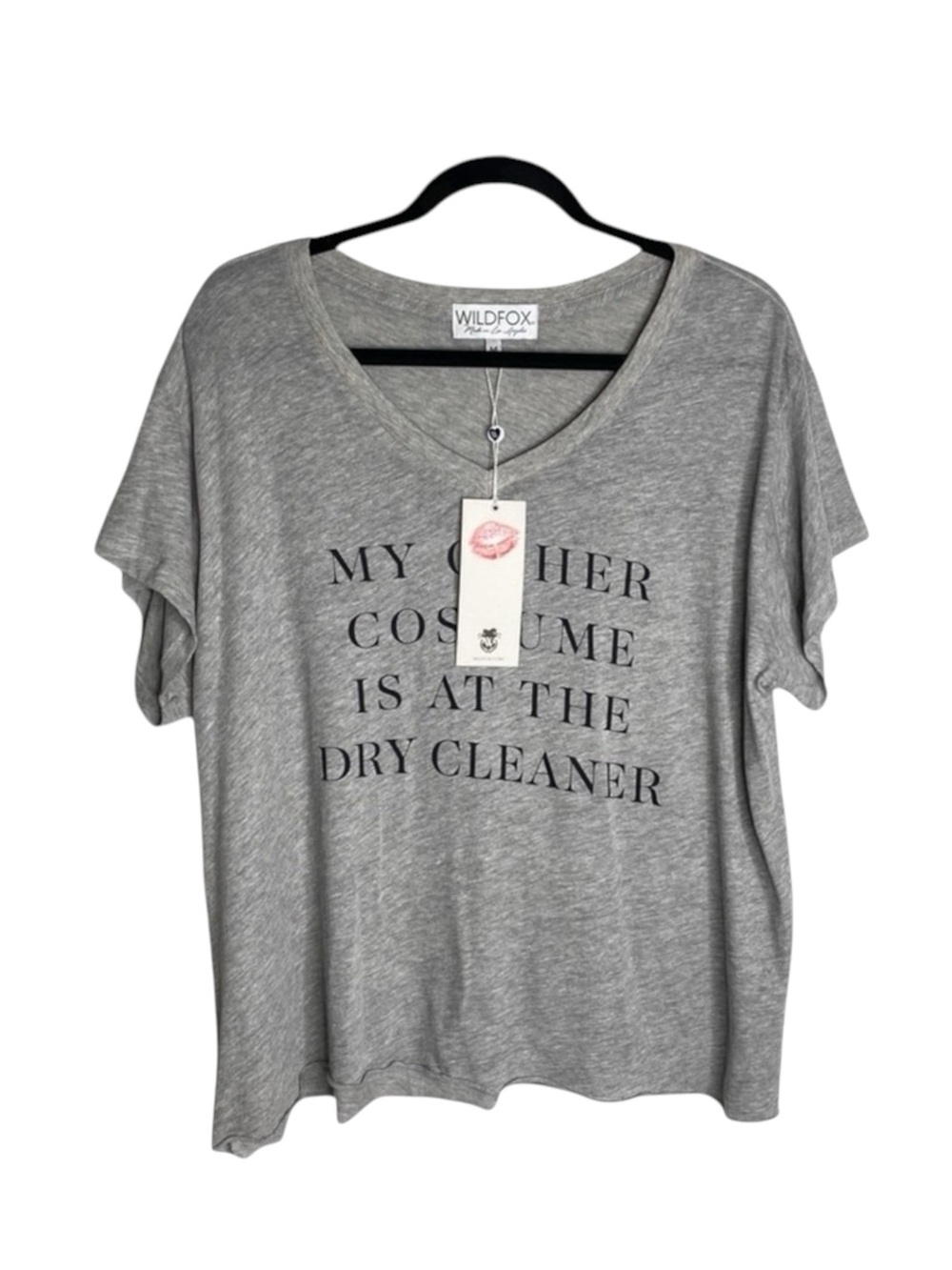 new Wildfox ☻ My Other Costume Halloween Graphic Tee ☻ Heather Grey ☻ Medium ☻ - Picture 7 of 16